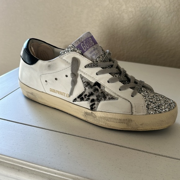 Golden Goose size 7 (37) Cow print star with silver glitter. - Picture 2 of 4
